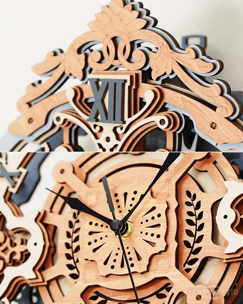 3D Wooden Wall Clock