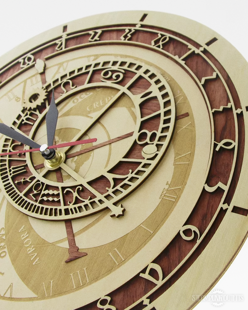 Astronomical Steampunk Wall Clock