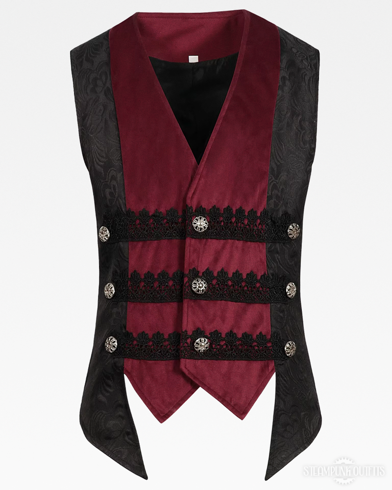 Black And Red Steampunk Vest