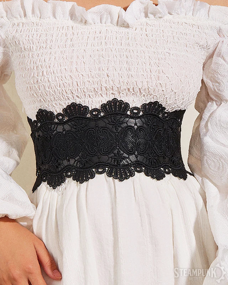 Black Lace Corset Belt