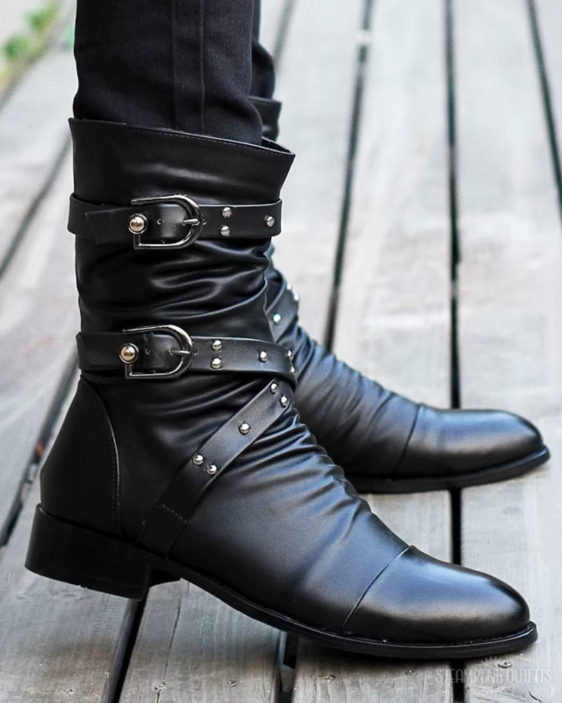 Black Steampunk Boots
