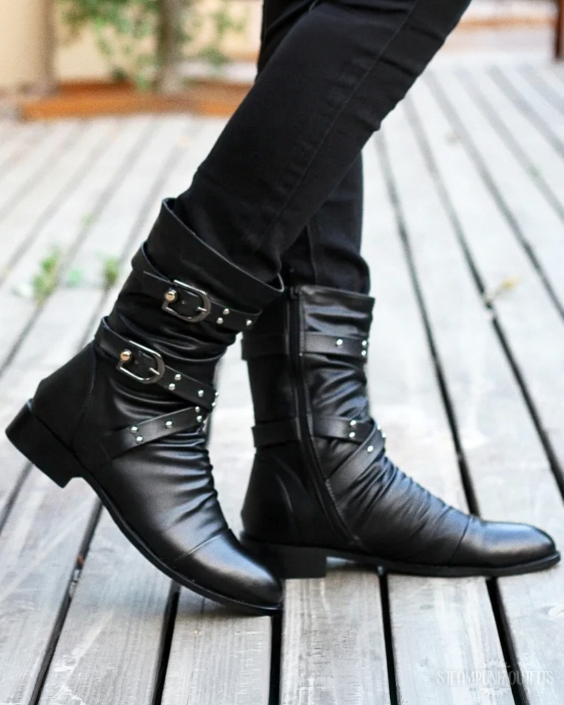 Black Steampunk Boots