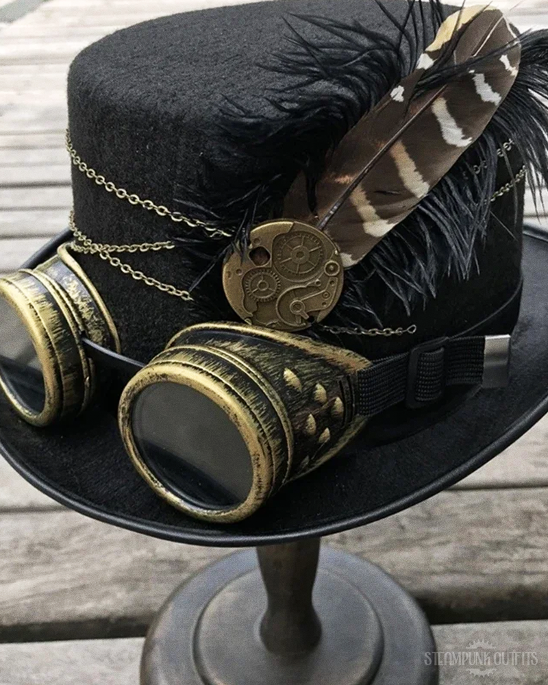 Black Steampunk Top Hat