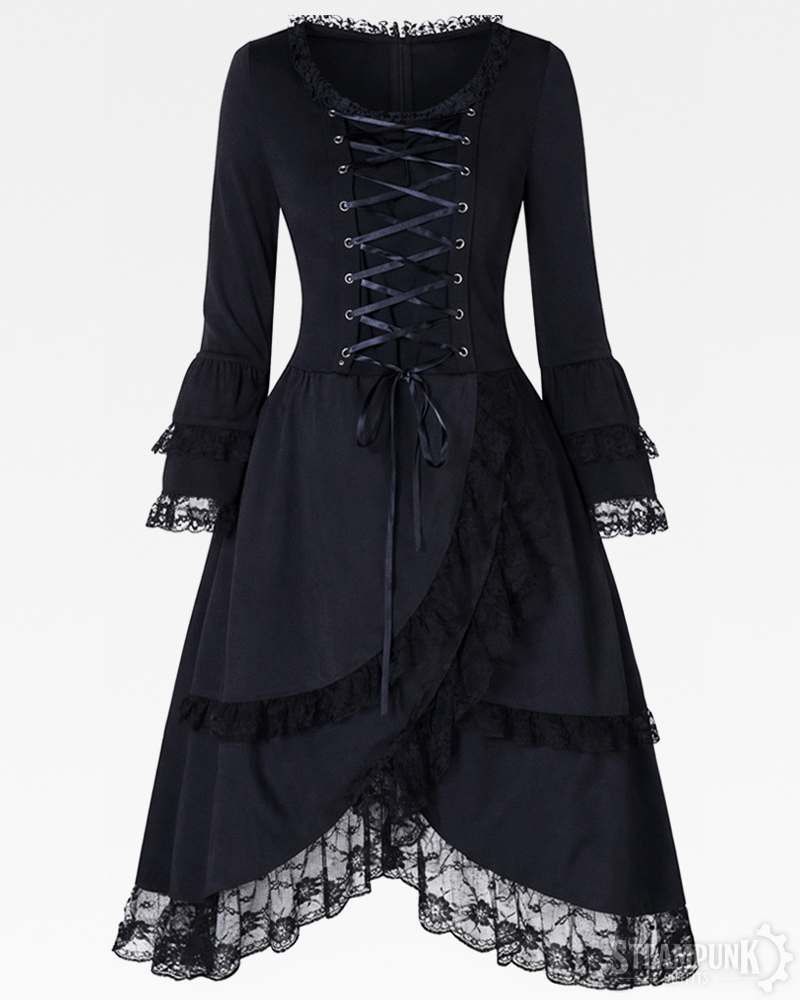 Black Steampunk Victorian Dress