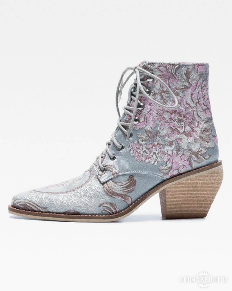Blue Victorian Boots