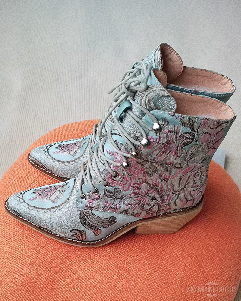 Blue Victorian Boots
