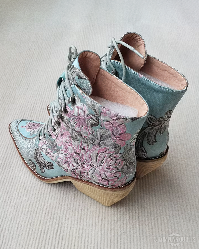 Blue Victorian Boots