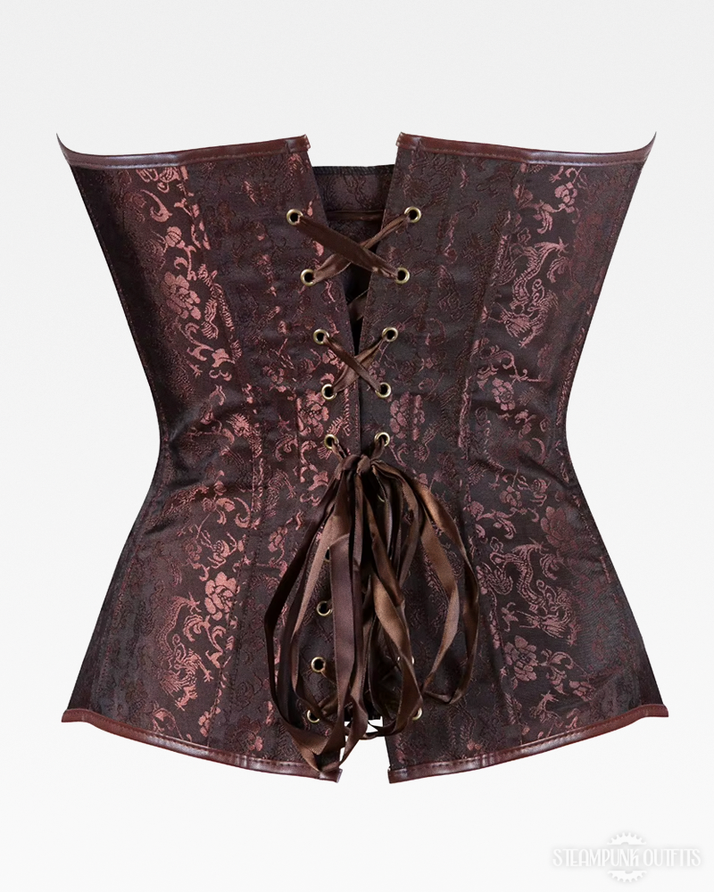 Brown Brocade Steampunk Corset