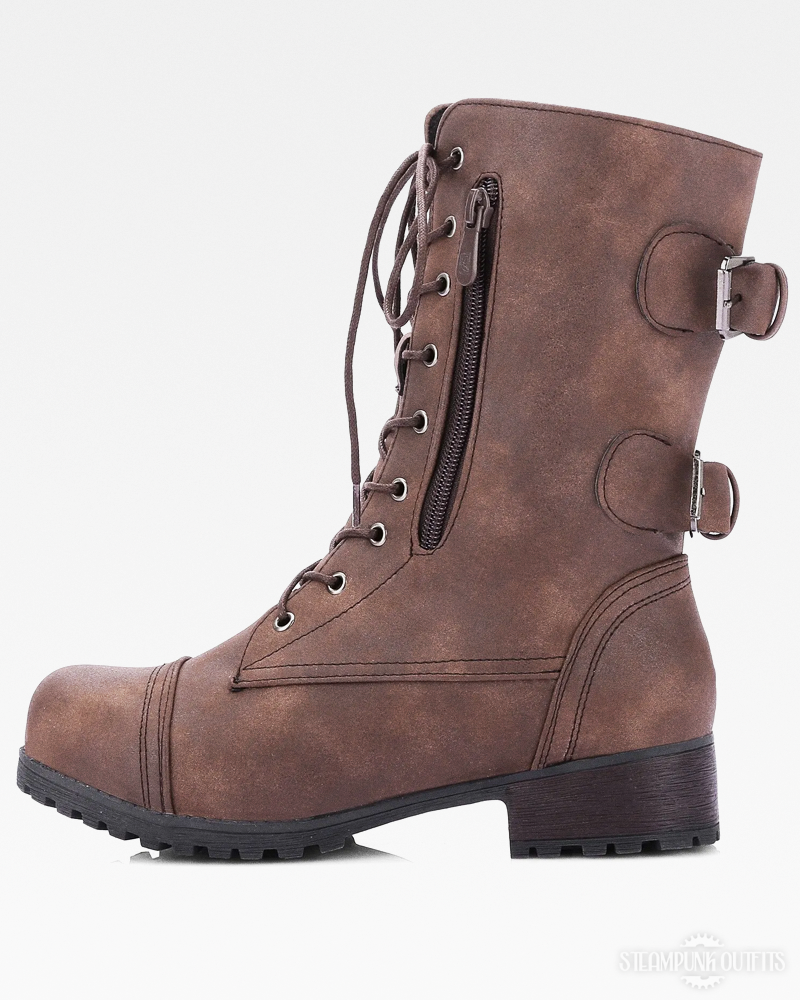 Brown Steampunk Ankle Boots