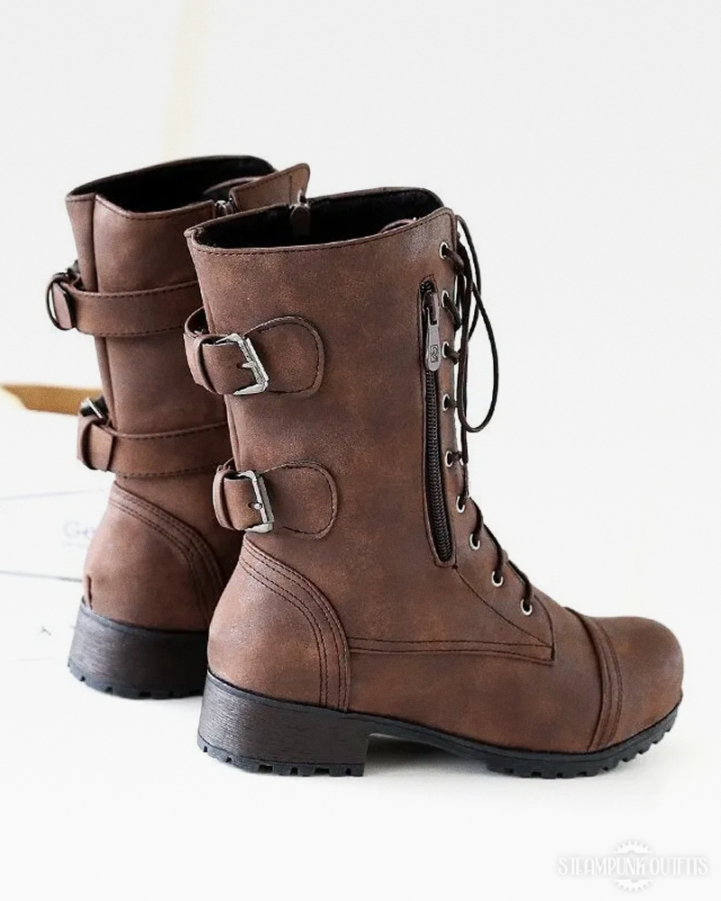 Brown Steampunk Ankle Boots
