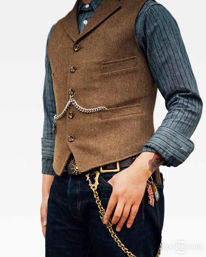 Brown Steampunk Vest