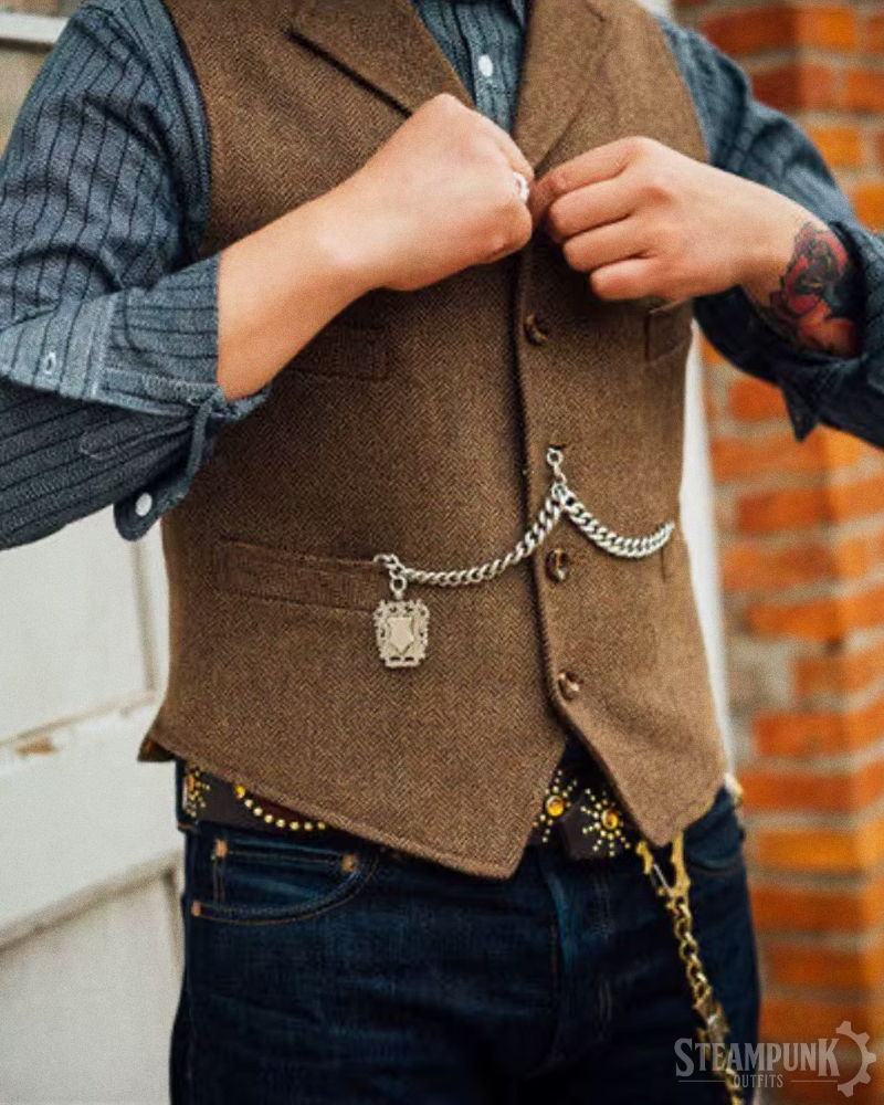 Brown Steampunk Vest