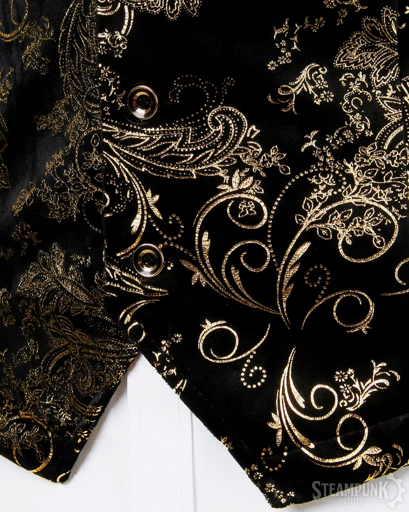 Gold Brocade Steampunk Vest