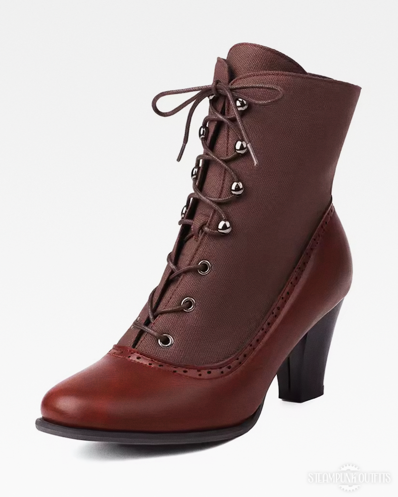 Lace Up Steampunk Ankle Boots