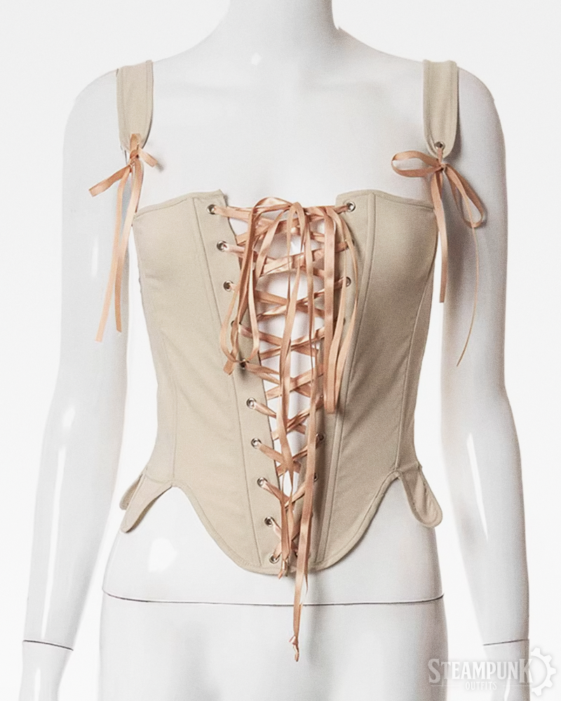 Lace Up Steampunk Corset Top