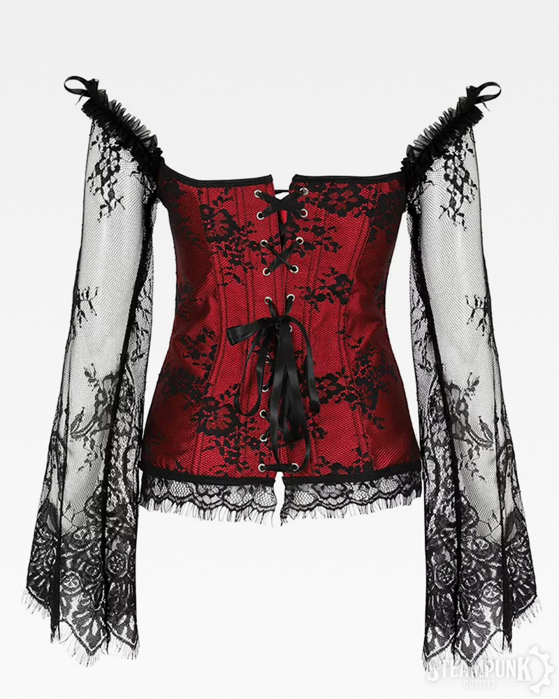 Long Sleeve Steampunk Corset Top