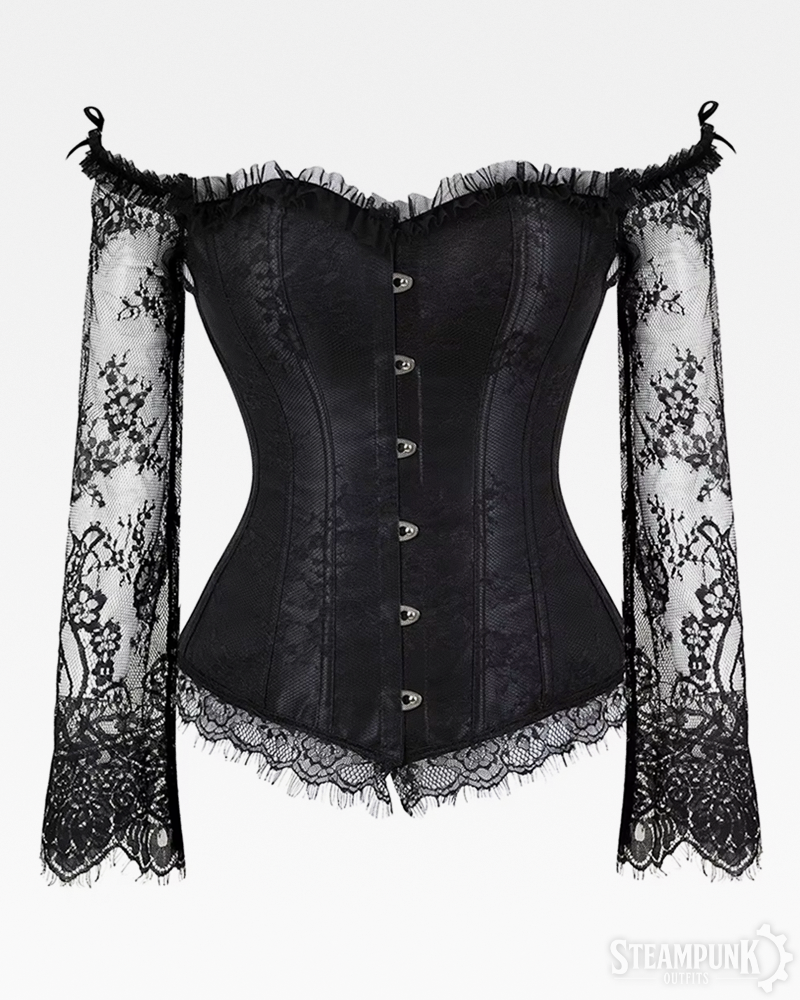 Long Sleeve Steampunk Corset Top