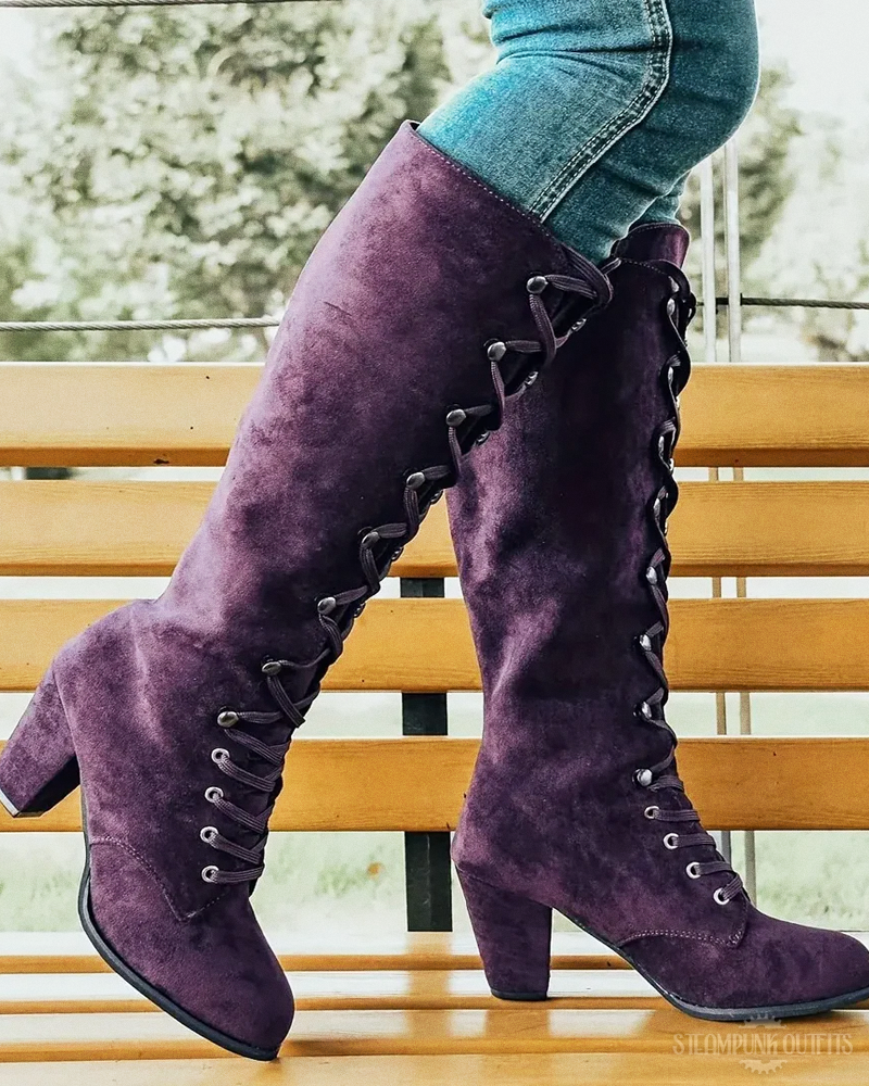 Purple Steampunk Boots