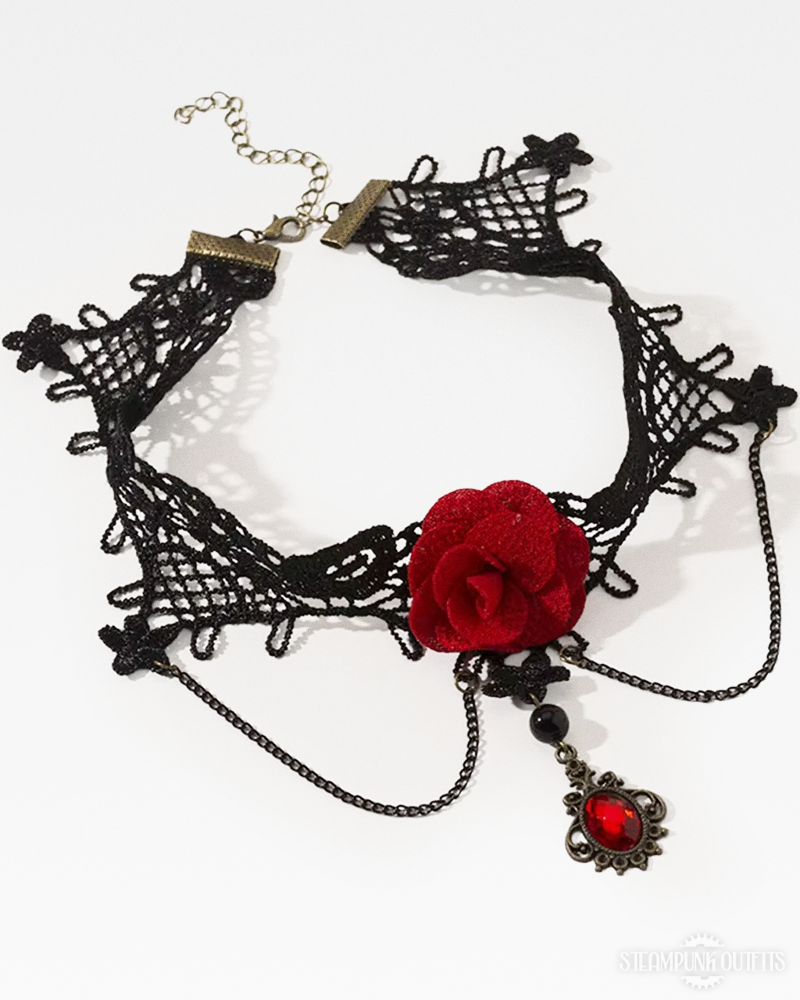 Red Rose Lace Choker