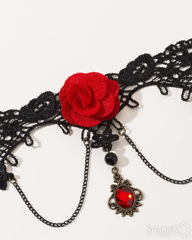 Red Rose Lace Choker