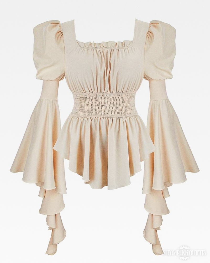ladies dress blouse Renaissance For Ladies, Beige / M 14 / Large Karissa Long Sleeve Sequin creating a piece that US Size - Made To Order:8