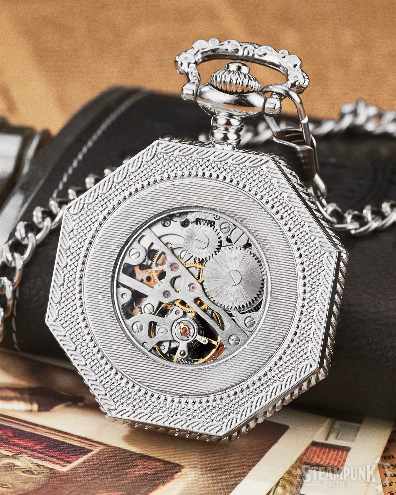 Roman Numeral Steampunk Pocket Watch