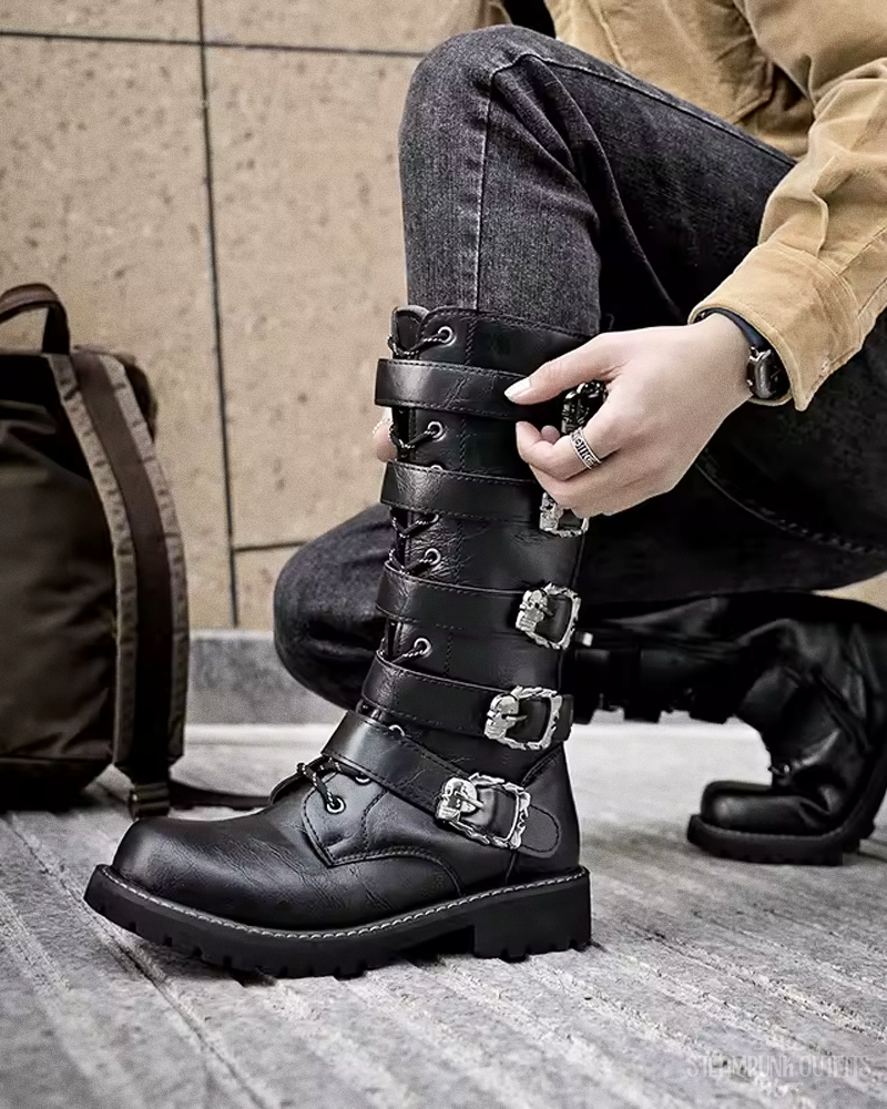 Steampunk Biker Boots