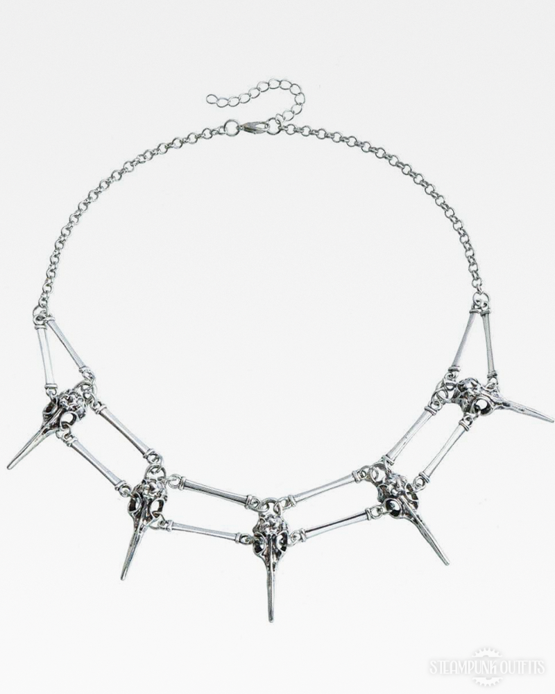 Steampunk Bird Skulls Necklace