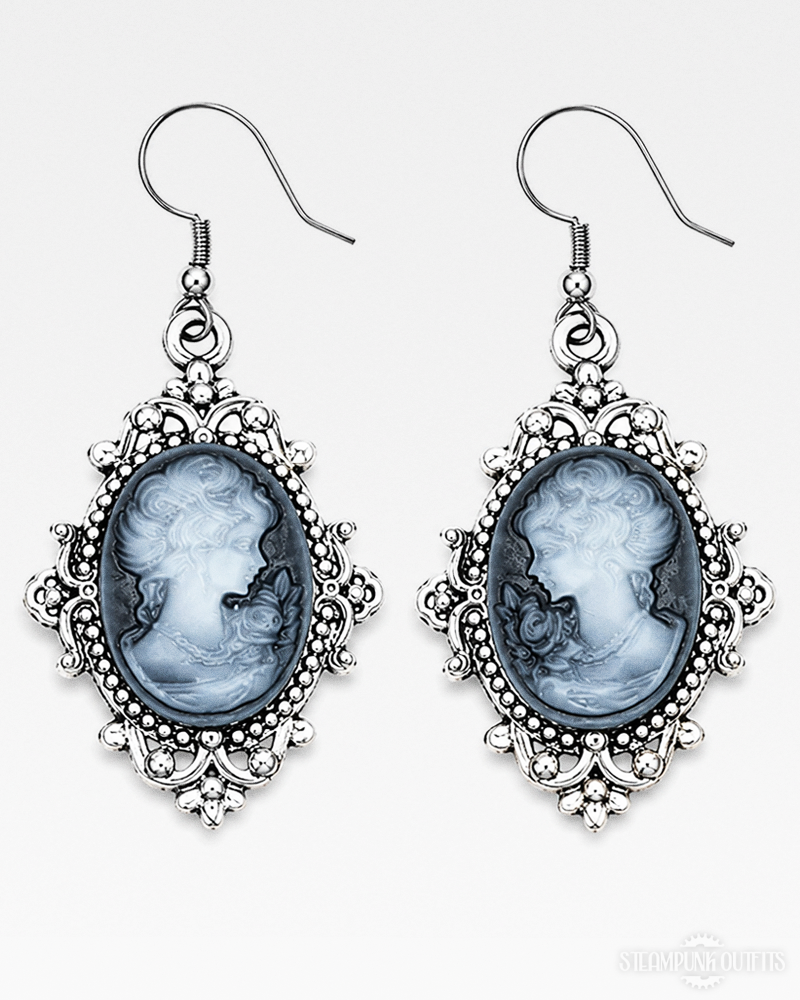 Steampunk Cameo Earrings