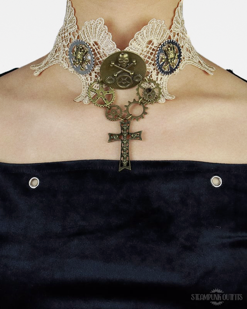 Steampunk Cross Choker