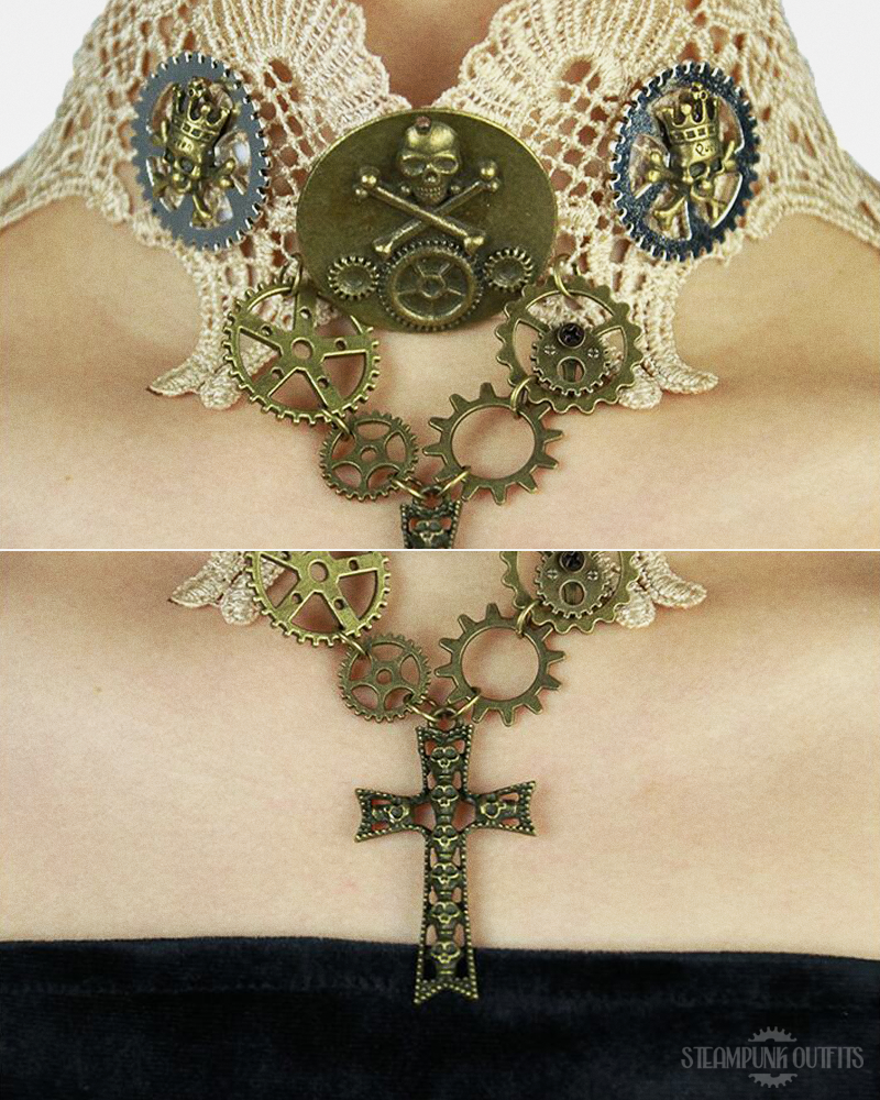 Steampunk Cross Choker