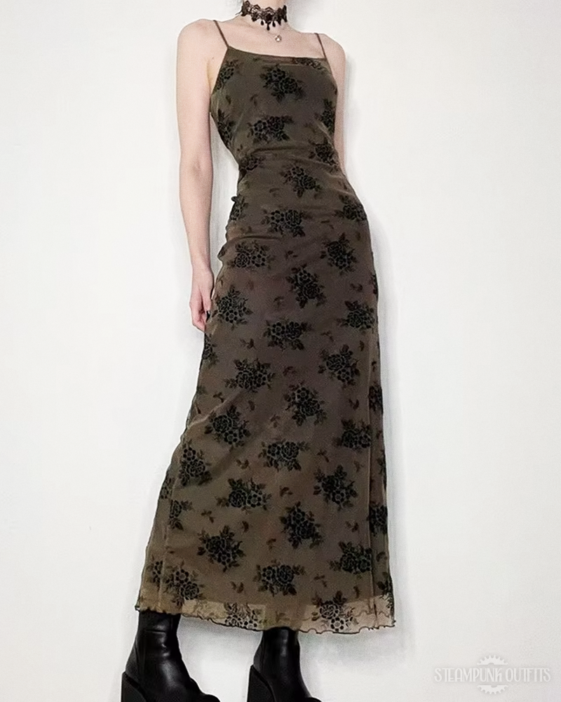 Steampunk Gothic Floral Dress