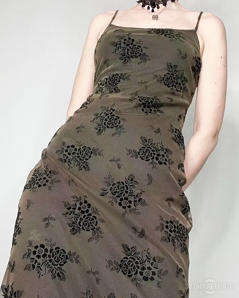 Steampunk Gothic Floral Dress