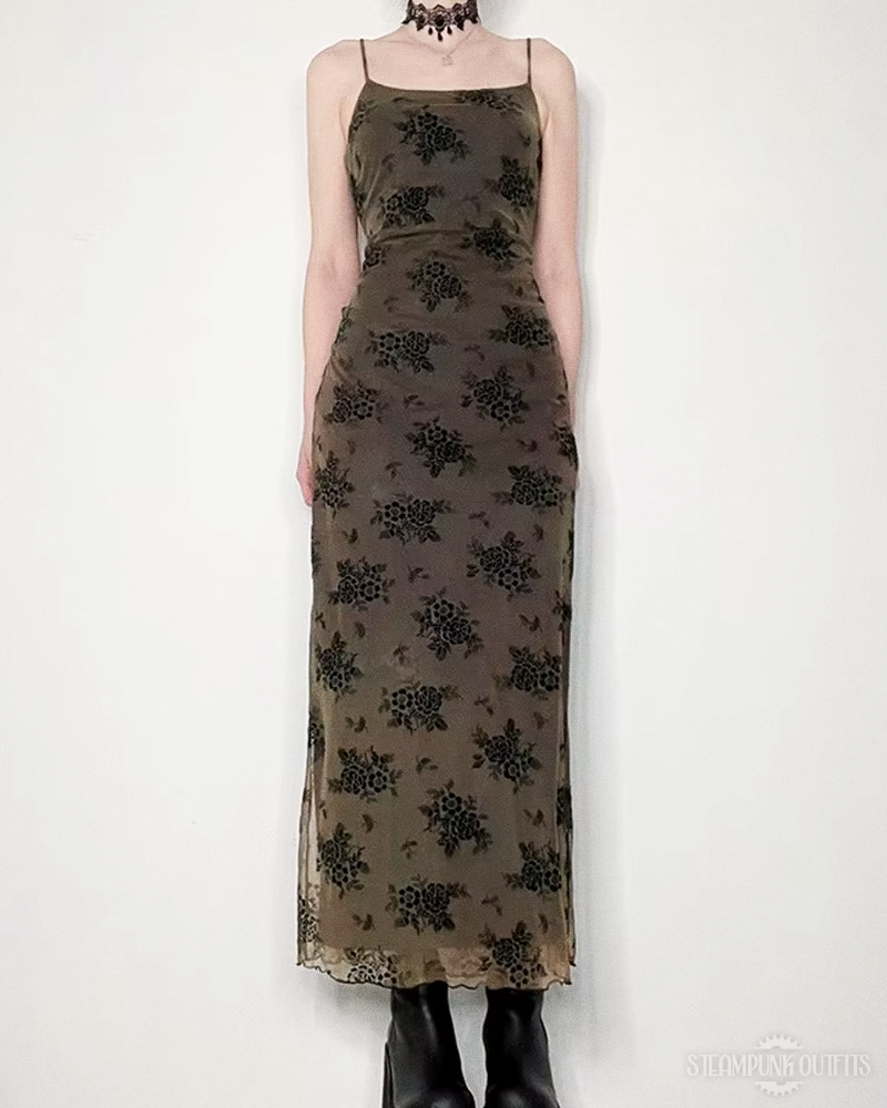Steampunk Gothic Floral Dress