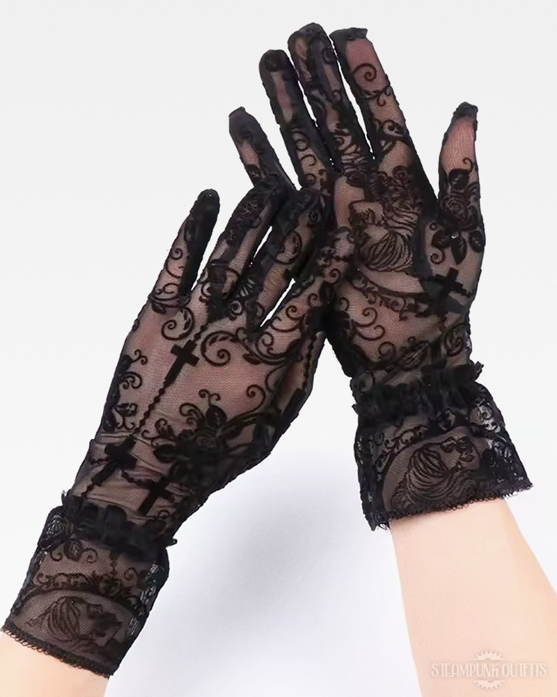 Steampunk Gothic Lace Gloves