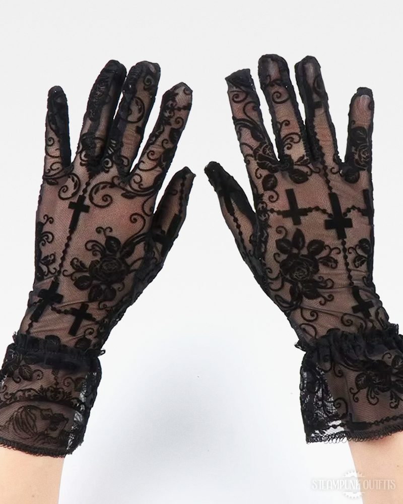 Steampunk Gothic Lace Gloves