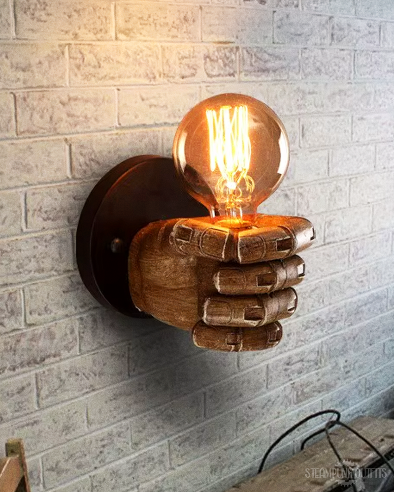 Steampunk Hand Wall Lamp
