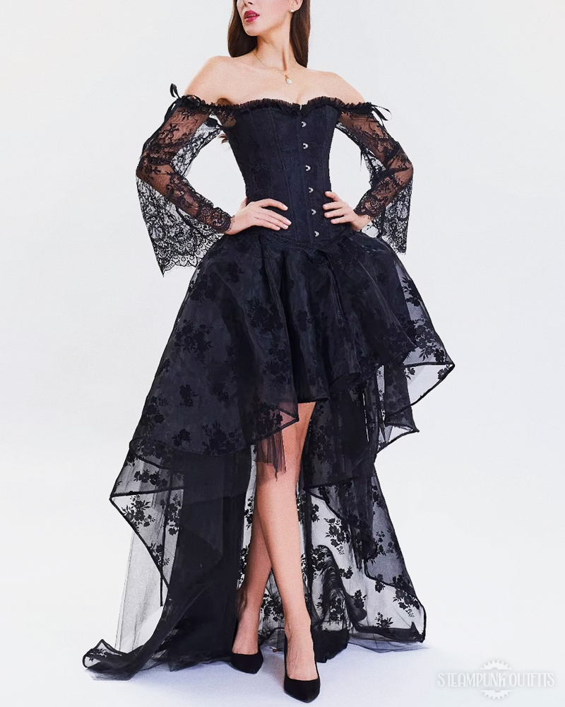 Steampunk High Low Corset Dress