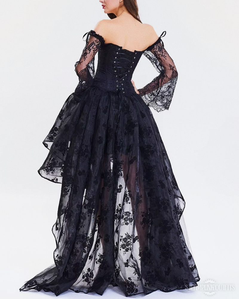 Steampunk High Low Corset Dress
