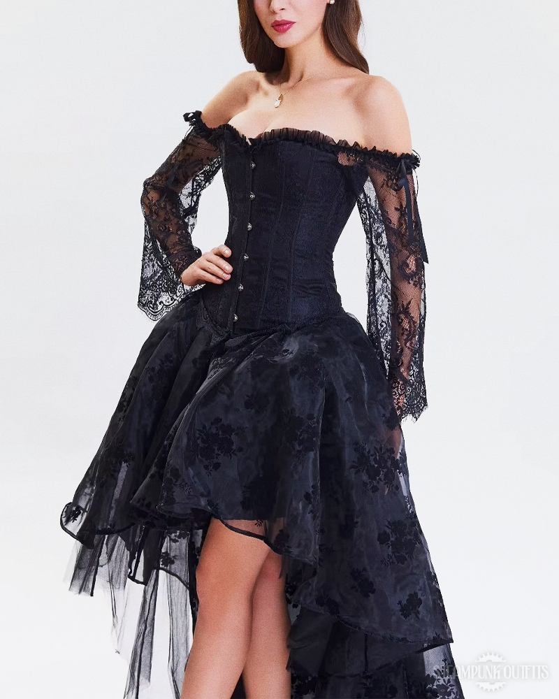 Steampunk High Low Corset Dress