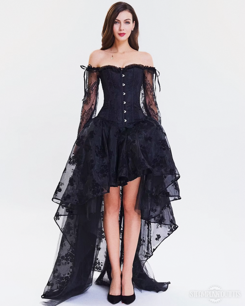 Steampunk High Low Corset Dress