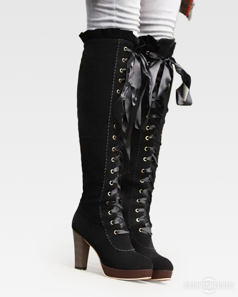 Steampunk Knee High Boots