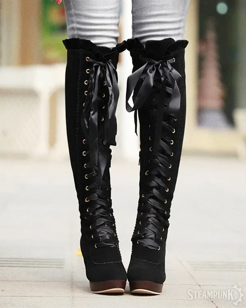 Steampunk Knee High Boots