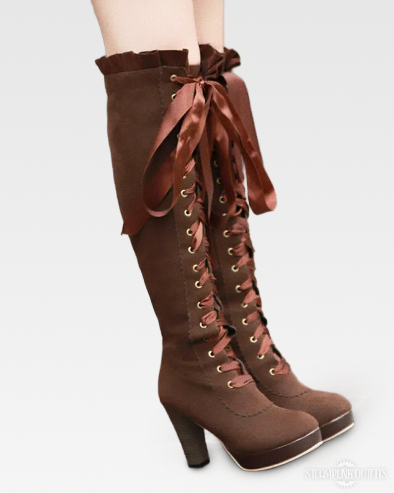 Steampunk Knee High Boots