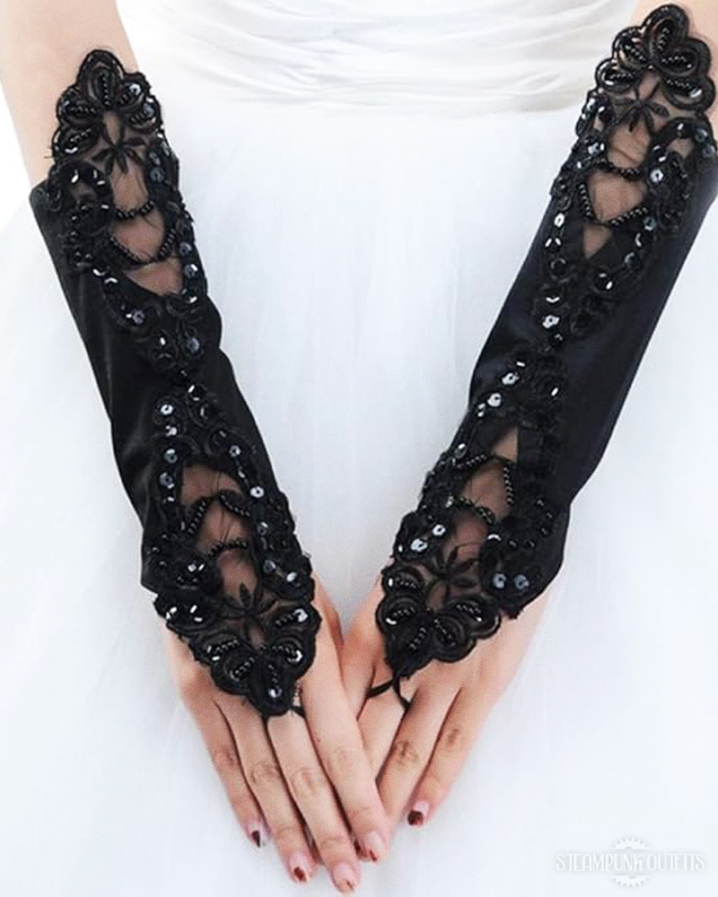 Steampunk Lace Fingerless Gloves