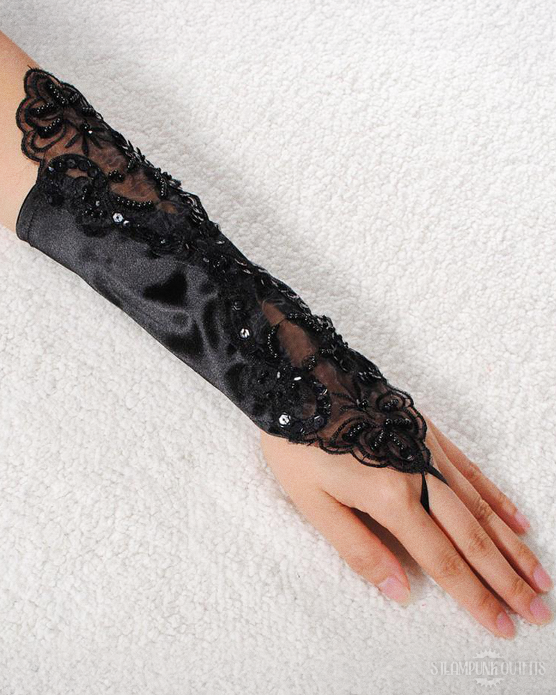 Steampunk Lace Fingerless Gloves