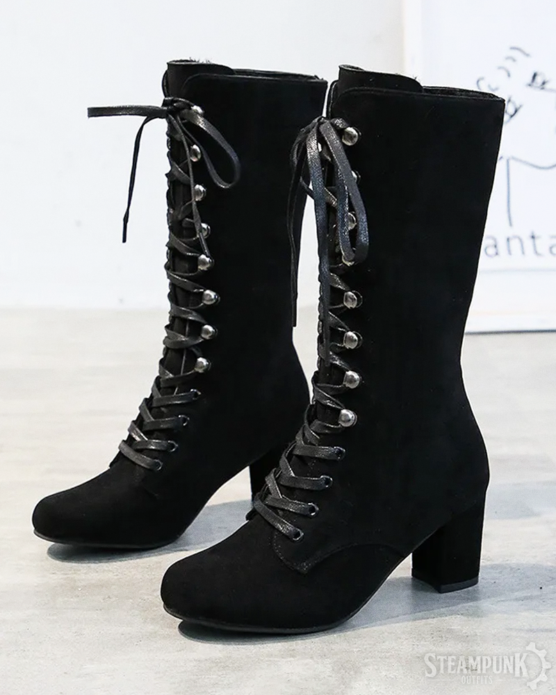 Steampunk Lace Up Boots