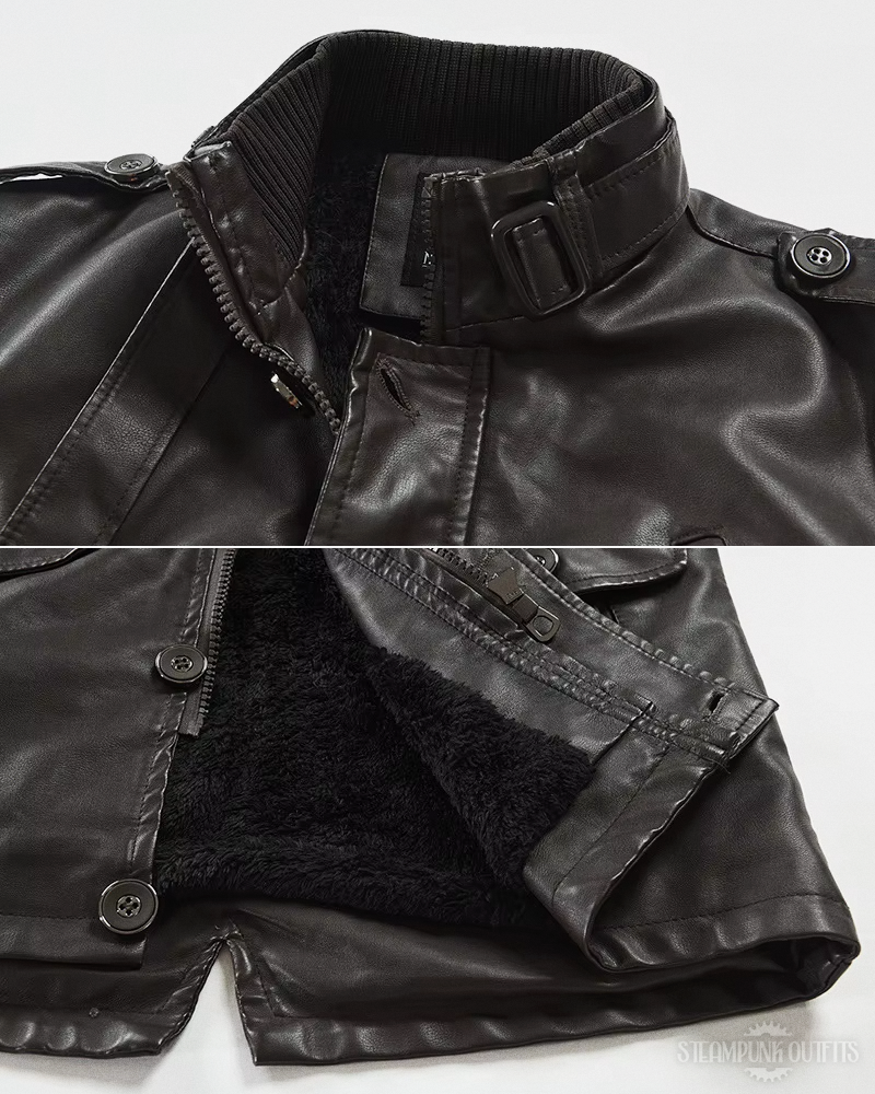 Steampunk Leather Jacket Mens