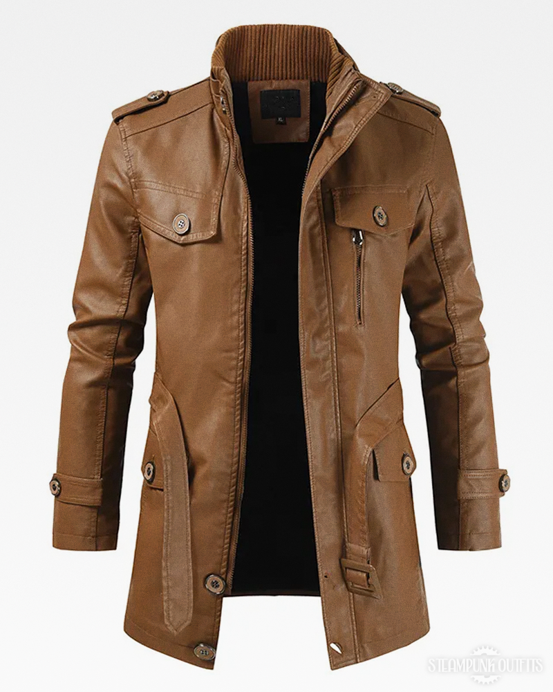 Steampunk Leather Jacket Mens