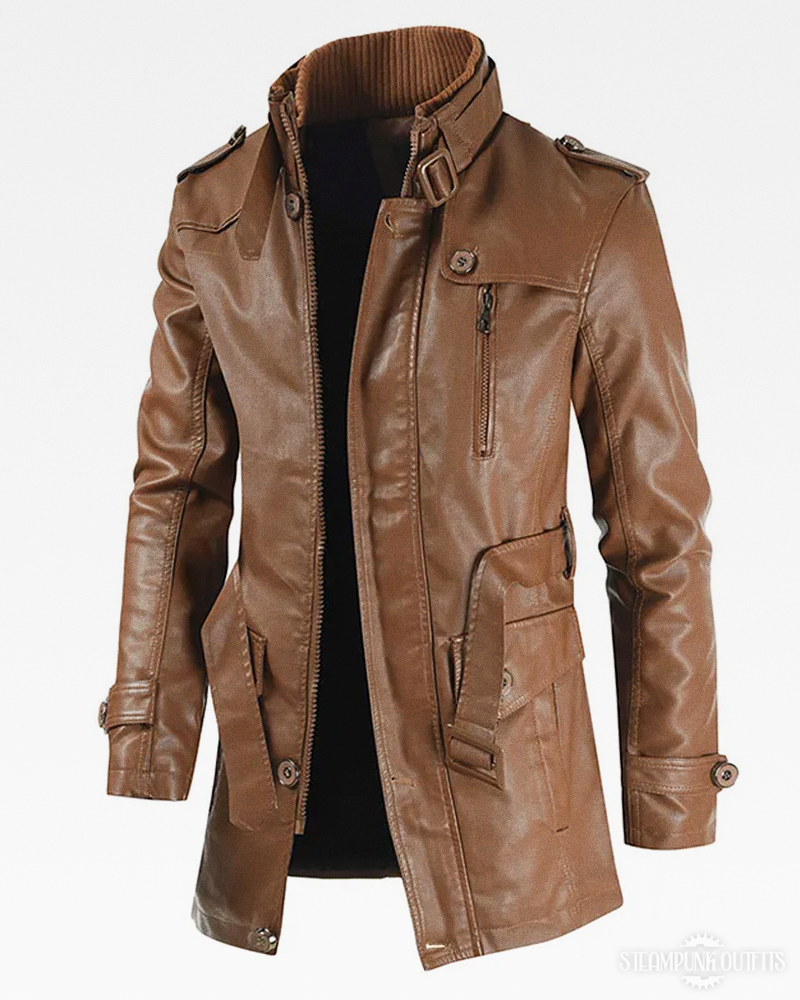 Steampunk Leather Jacket Mens